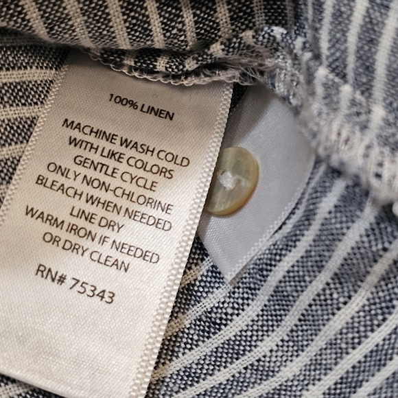 St. Tropez West 100% Linen relax shirt size Large - Picture 7 of 9